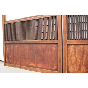 障子枠付 腰板欅の格子戸 2枚1組　L979 