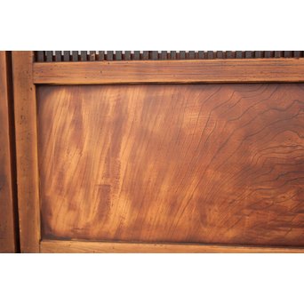 障子枠付 腰板欅の格子戸 2枚1組　L979 