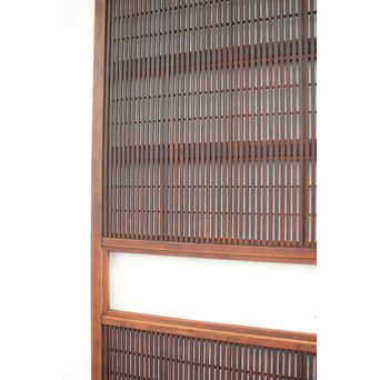 障子枠付 腰板欅の格子戸 2枚1組　L979 