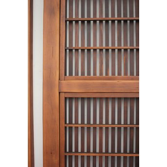 障子枠付 腰板欅の格子戸 2枚1組　L979 