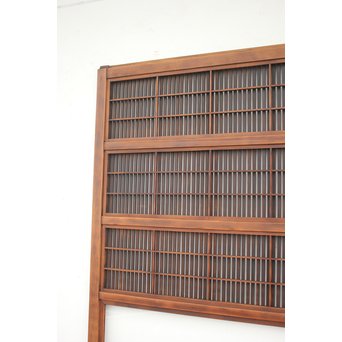 障子枠付 腰板欅の格子戸 2枚1組　L979 