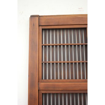 障子枠付 腰板欅の格子戸 2枚1組　L979 