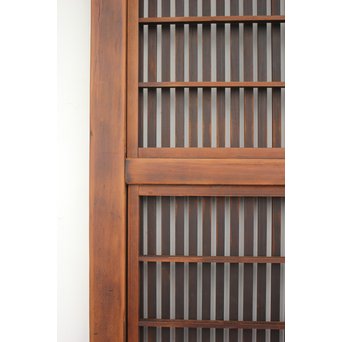 障子枠付 腰板欅の格子戸 2枚1組　L979 