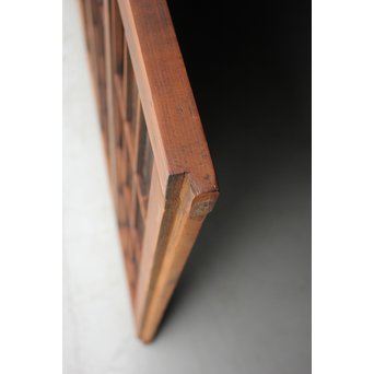 障子枠付 腰板欅の格子戸 2枚1組　L979 