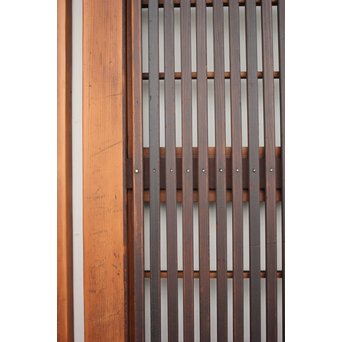 障子枠付 腰板欅の格子戸 2枚1組　L979 
