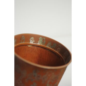 玉川堂 五代目 玉川覚平 木目金香炉　M113 