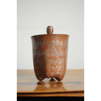 玉川堂 五代目 玉川覚平 木目金香炉　M113 