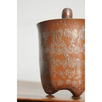 玉川堂 五代目 玉川覚平 木目金香炉　M113 