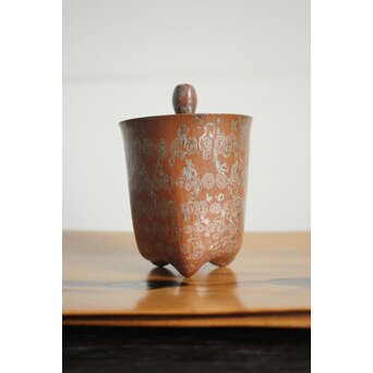 玉川堂 五代目 玉川覚平 木目金香炉　M113 