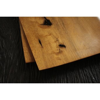 二枚折紙 黒柿一木彫 香盆　X105 