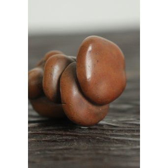 伊勢の正直 茸黄楊根付　X106 