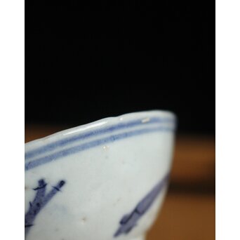 メダカ文様 南京染付煎茶碗 5客　P117 