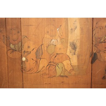 唐子図板絵板戸 4枚1組　B951 