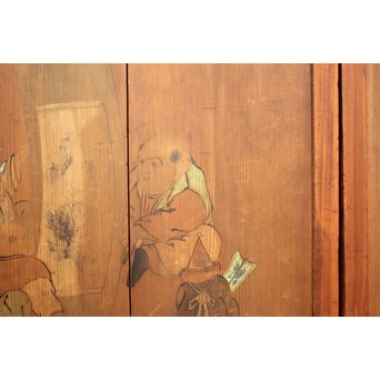 唐子図板絵板戸 4枚1組　B951 
