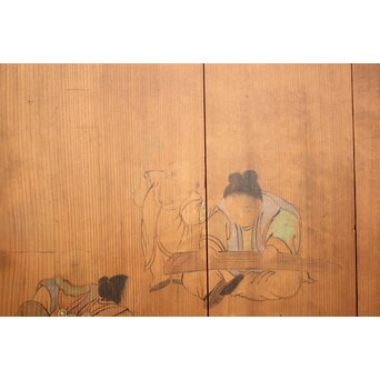 唐子図板絵板戸 4枚1組　B951 