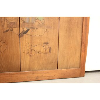 唐子図板絵板戸 4枚1組　B951 