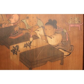 唐子図板絵板戸 4枚1組　B951 