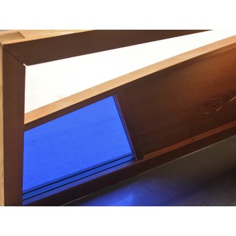 招き猫と色ガラスの欄間 2枚1組　R2442Y 