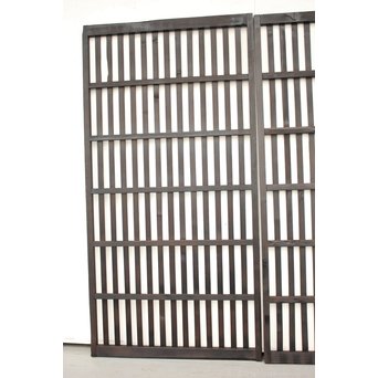 時代黒平格子戸 2枚1組　L981 