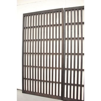 時代黒平格子戸 2枚1組　L981 