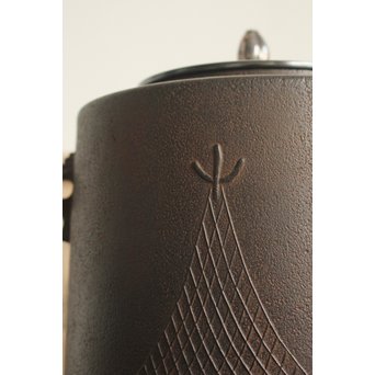 角谷興斎/与斎 千網地紋筒釜 鵬雲斎好書付　M115 