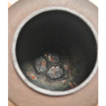 角谷興斎/与斎 千網地紋筒釜 鵬雲斎好書付　M115 