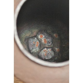 角谷興斎/与斎 千網地紋筒釜 鵬雲斎好書付　M115 