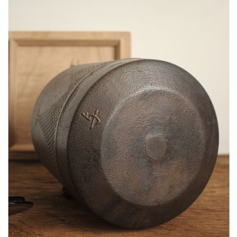 角谷興斎/与斎 千網地紋筒釜 鵬雲斎好書付　M115 