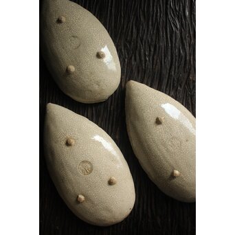 楽焼 香炉釉 葉型皿 15客1組　P121 