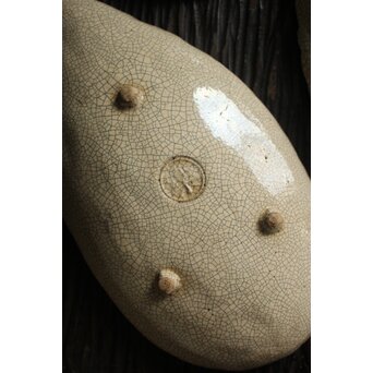 楽焼 香炉釉 葉型皿 15客1組　P121 