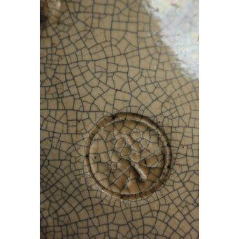 楽焼 香炉釉 葉型皿 15客1組　P121 