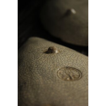 楽焼 香炉釉 葉型皿 15客1組　P121 