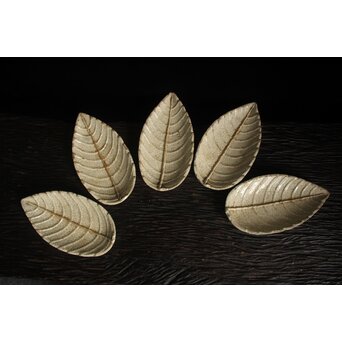 楽焼 香炉釉 葉型皿 15客1組　P121 