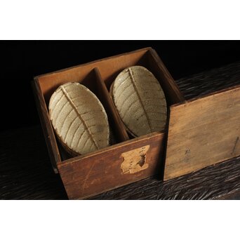 楽焼 香炉釉 葉型皿 15客1組　P121 