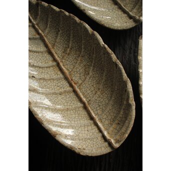 楽焼 香炉釉 葉型皿 15客1組　P121 