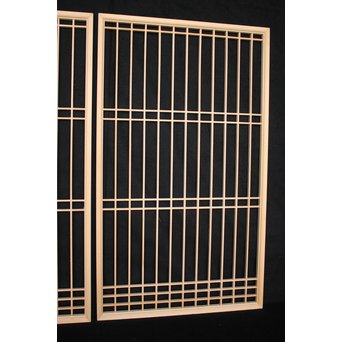 デッドストック 白木建具部材 組子書院 4枚1組　R2446 