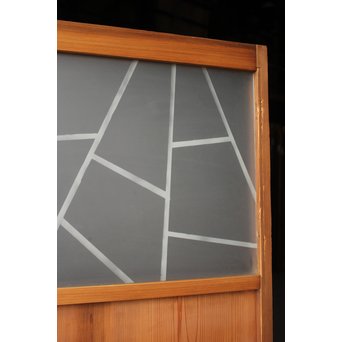 氷裂模様 サンドブラストガラス雪隠戸　GD1215 