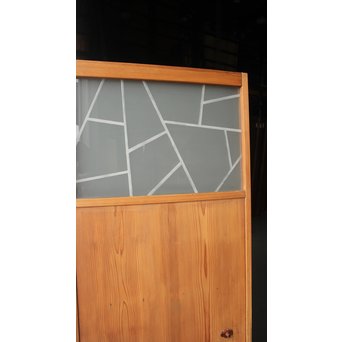 氷裂模様 サンドブラストガラス雪隠戸　GD1215