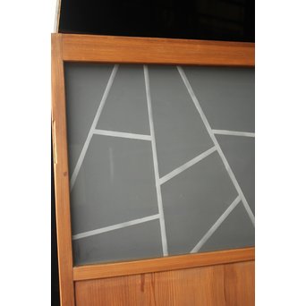 氷裂模様 サンドブラストガラス雪隠戸　GD1215 