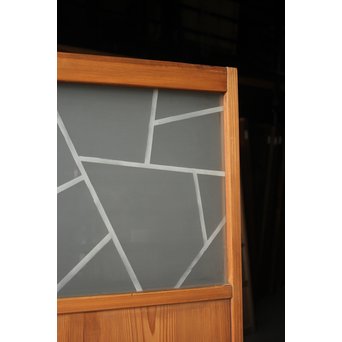 氷裂模様 サンドブラストガラス雪隠戸　GD1215 