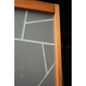 氷裂模様 サンドブラストガラス雪隠戸　GD1215 