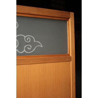 和雲模様 サンドブラストガラス雪隠戸　GD1216Y 