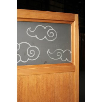 和雲模様 サンドブラストガラス雪隠戸　GD1216Y