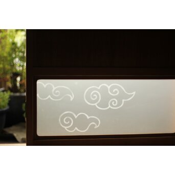 和雲模様 サンドブラストガラス雪隠戸　GD1216Y 