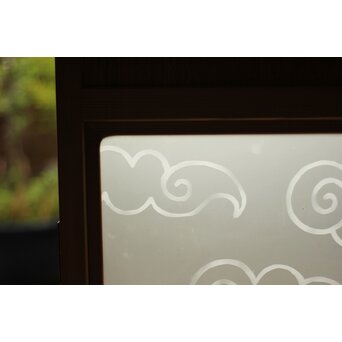 和雲模様 サンドブラストガラス雪隠戸　GD1216Y 