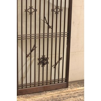 花札松模様 サンドブラストガラス書院戸 2枚1組　R2447 