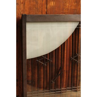 花札松模様 サンドブラストガラス書院戸 2枚1組　R2447 