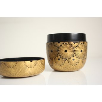 角野岩次 沈金菊忍棗　Q047 