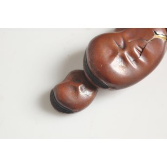 彫金家 桂光春【炒豆】素銅目貫　M116 