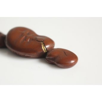 彫金家 桂光春【炒豆】素銅目貫　M116 